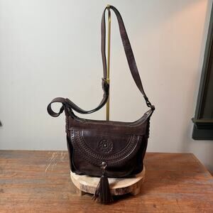 Patricia Nash VINTAGE Camila Leather Crossbody Shoulder-Bag Boho Rustic